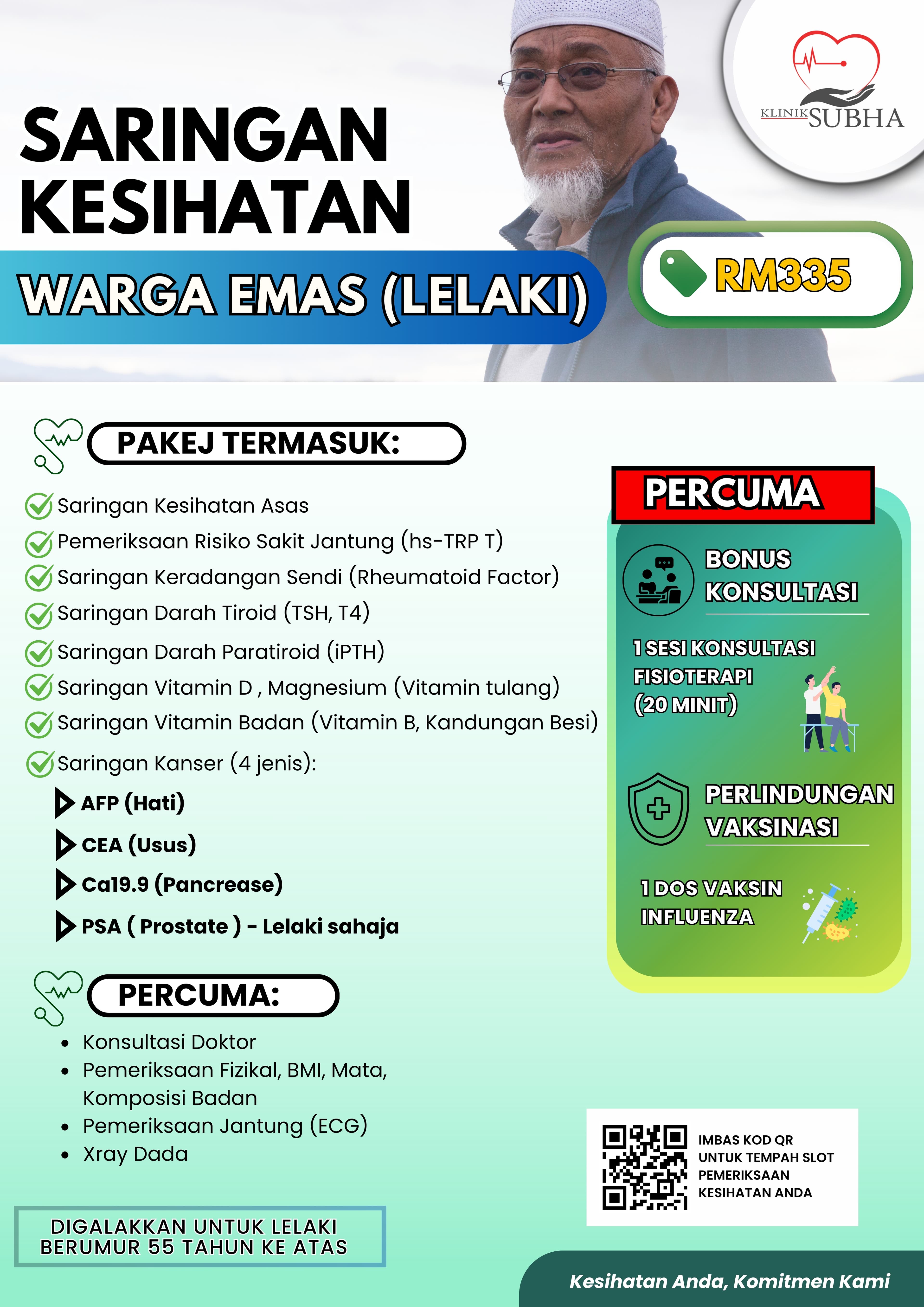 Saringan Warga Emas (Lelaki) — RM335